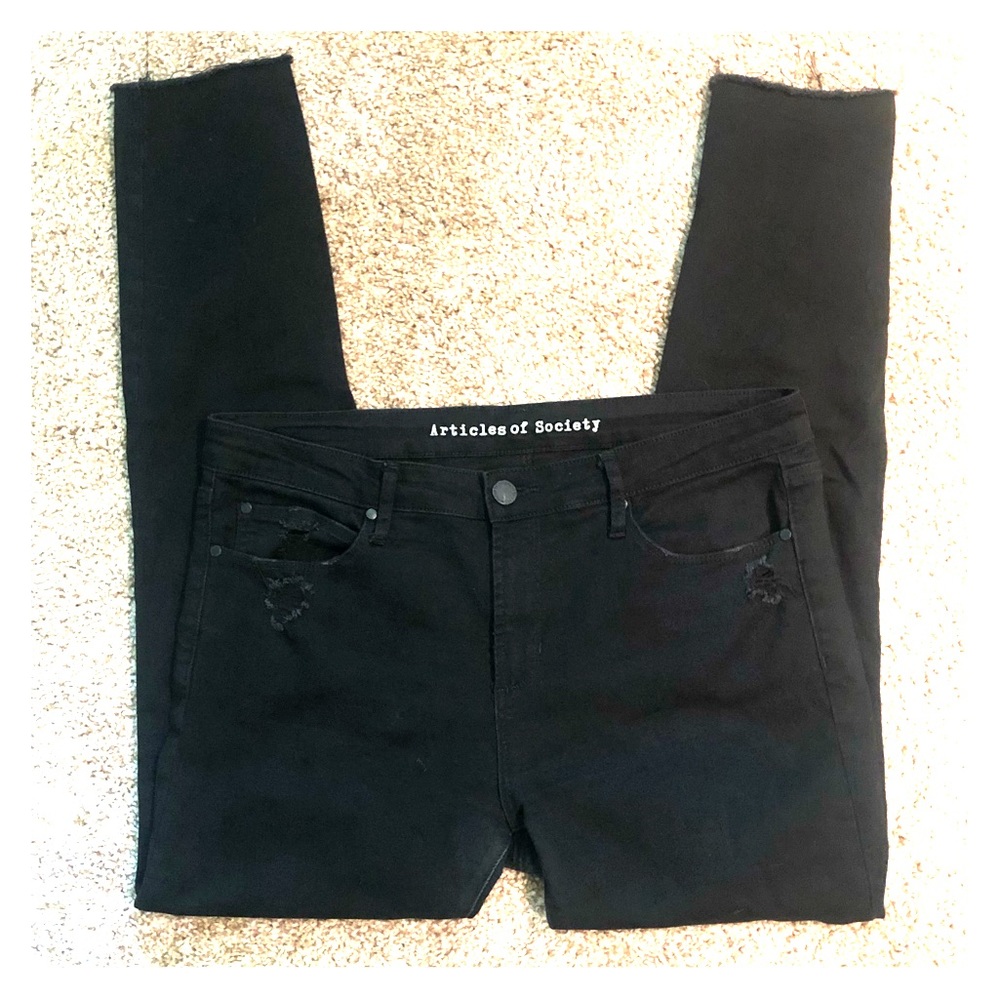 Articles of Society Distressed Black Skinny Jeans